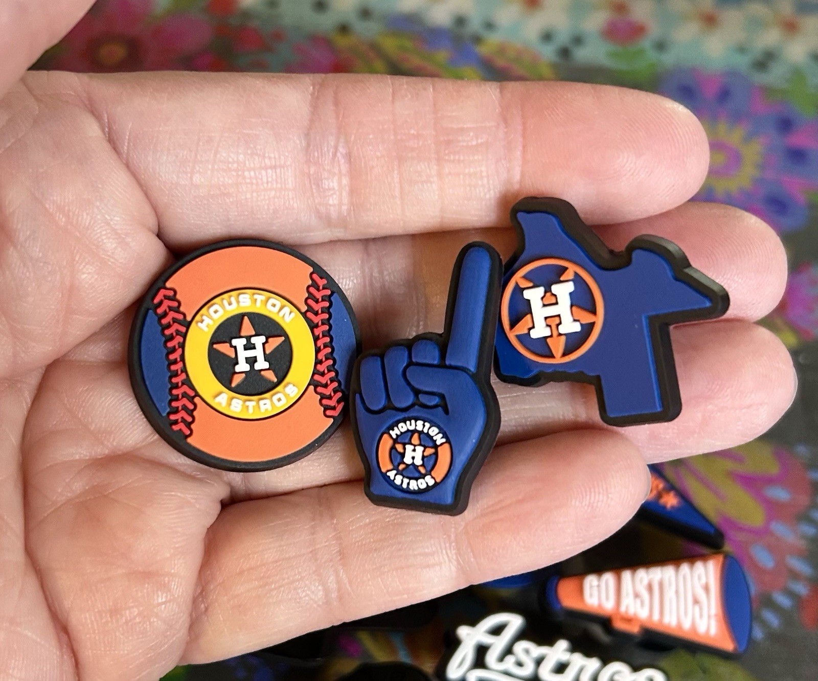10 Piece HOUSTON Baseball Team Shoe Charms Clog Decorations PVC