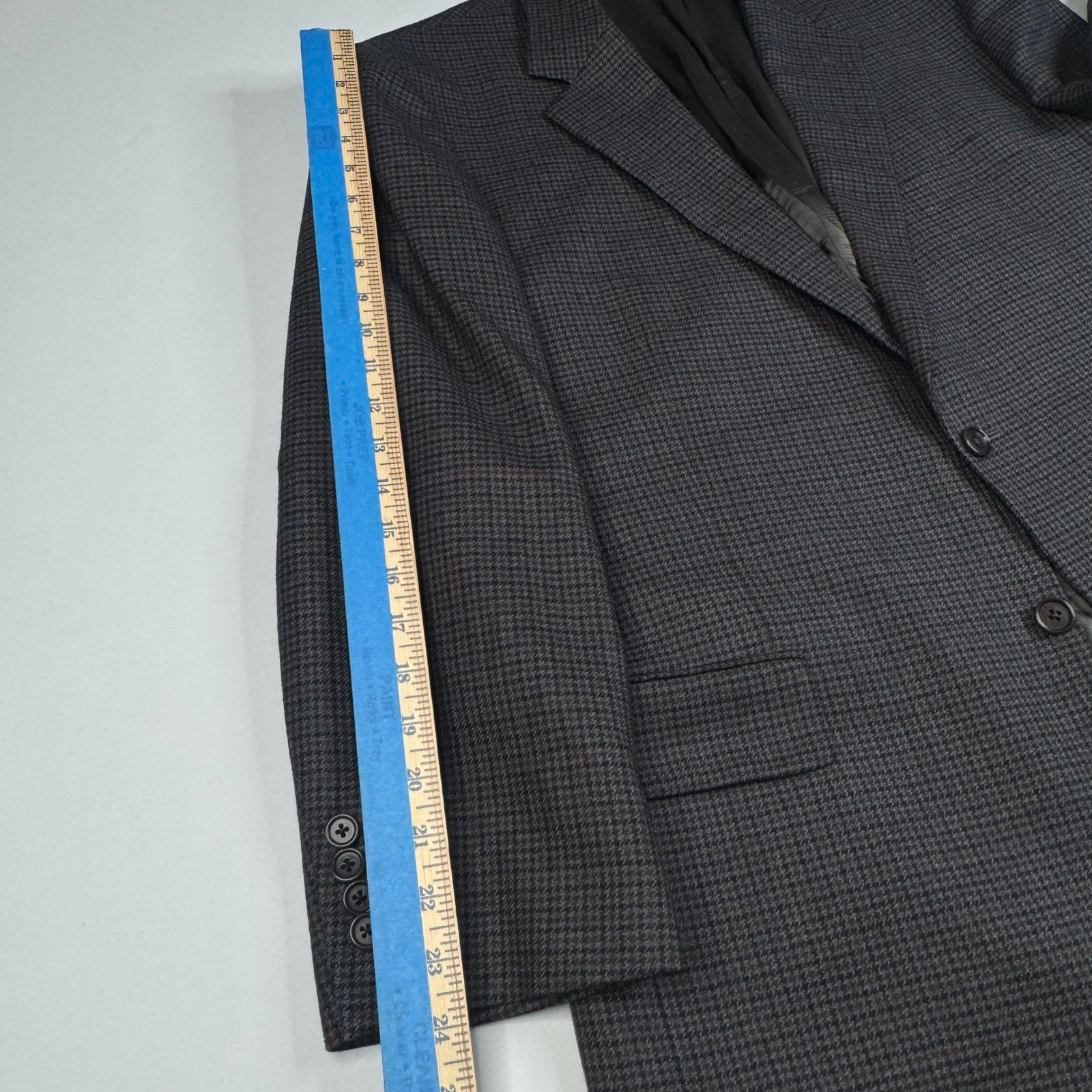Brooks Brothers Wool Blazer Mens 46R Grey Houndstooth 1818 Madison Sport Coat