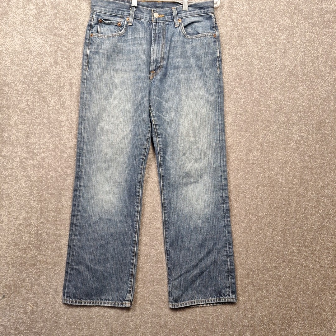 Lucky Brand Dungaree Jeans Mens 30×29 Short Blue Gene Montesano Denim Straight