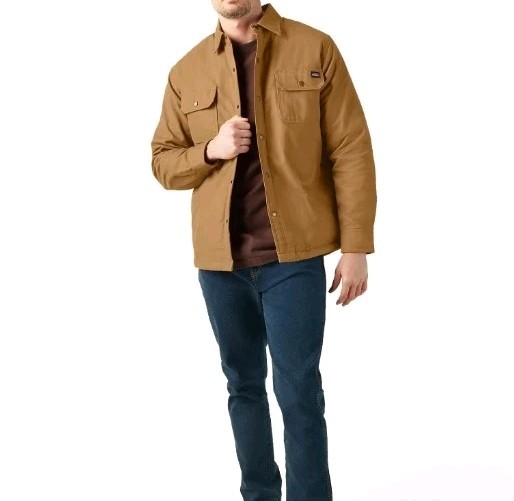 Dickies ~ Men’s XL ~ Workwear ~ Flannel Lined ~ Snap Front ~ BROWN Canvas Jacket