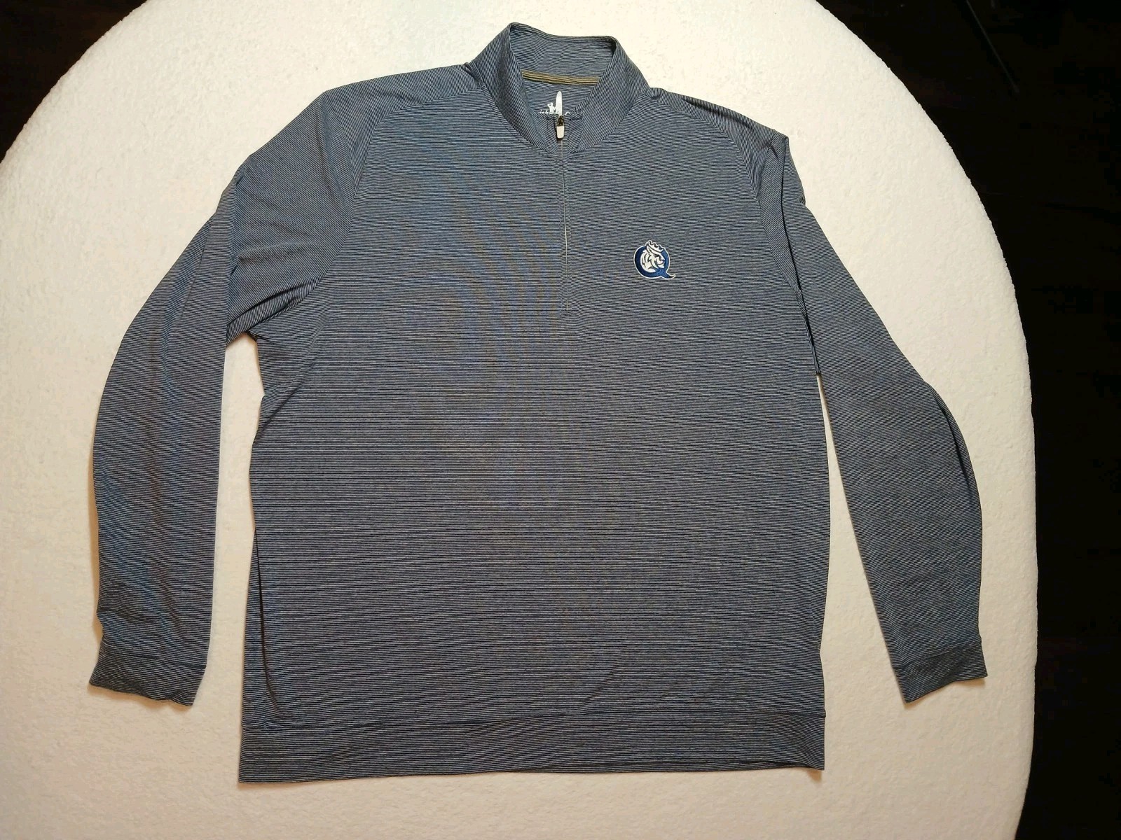 johnnie-O Vaughn Striped 1/4 Zip Men XXL Queens University Charlotte Royals NCAA