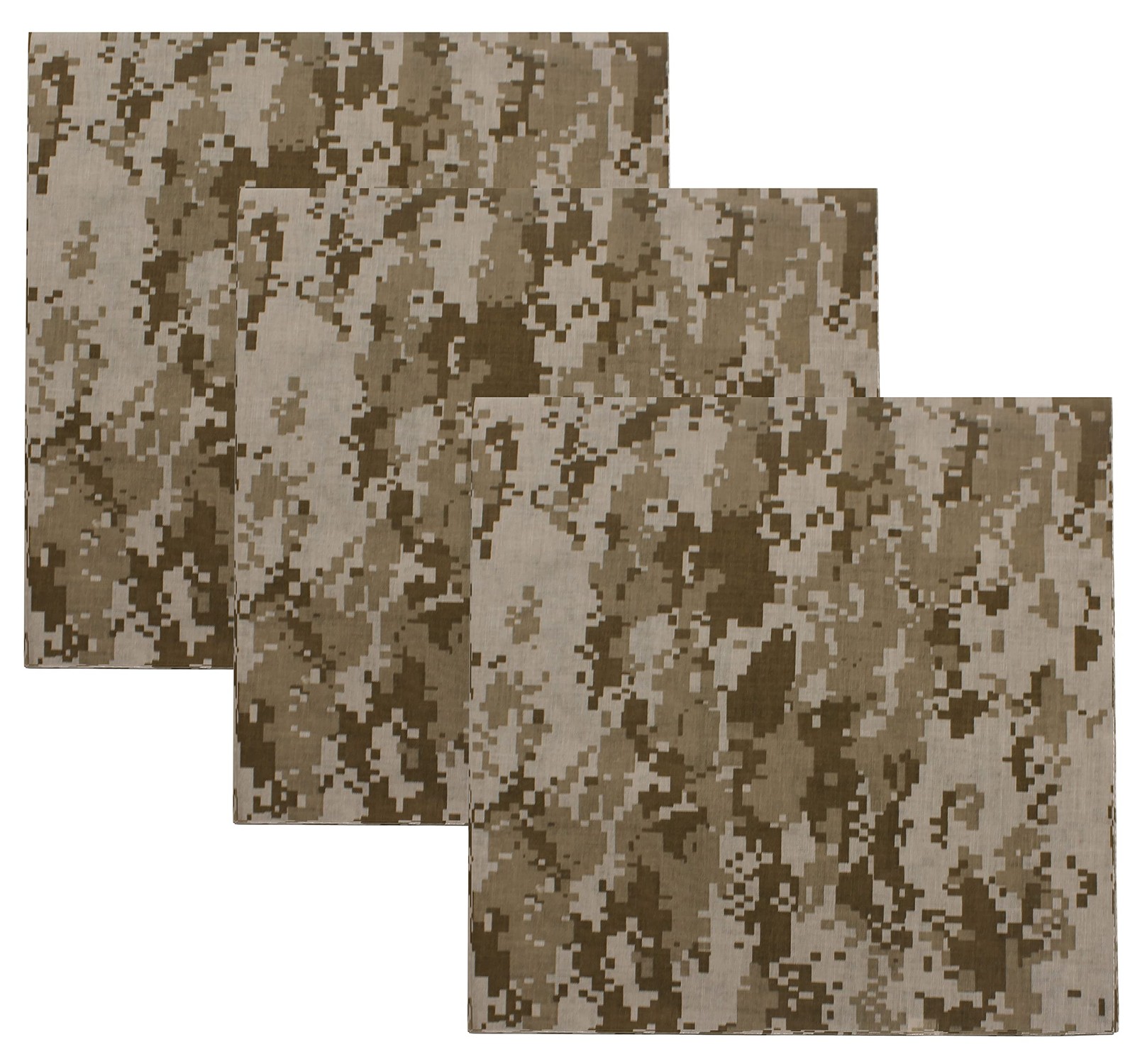 Camouflage Jumbo 27″ Bandana Tactical 100% Cotton Bandanna Head Cover 3Pack