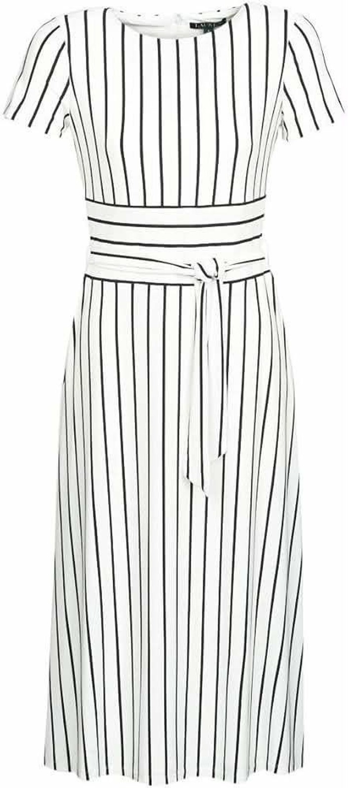 Ralph Lauren Striped Jersey Dress Navy Midi NWT $125 MSRP Nautical Old Money