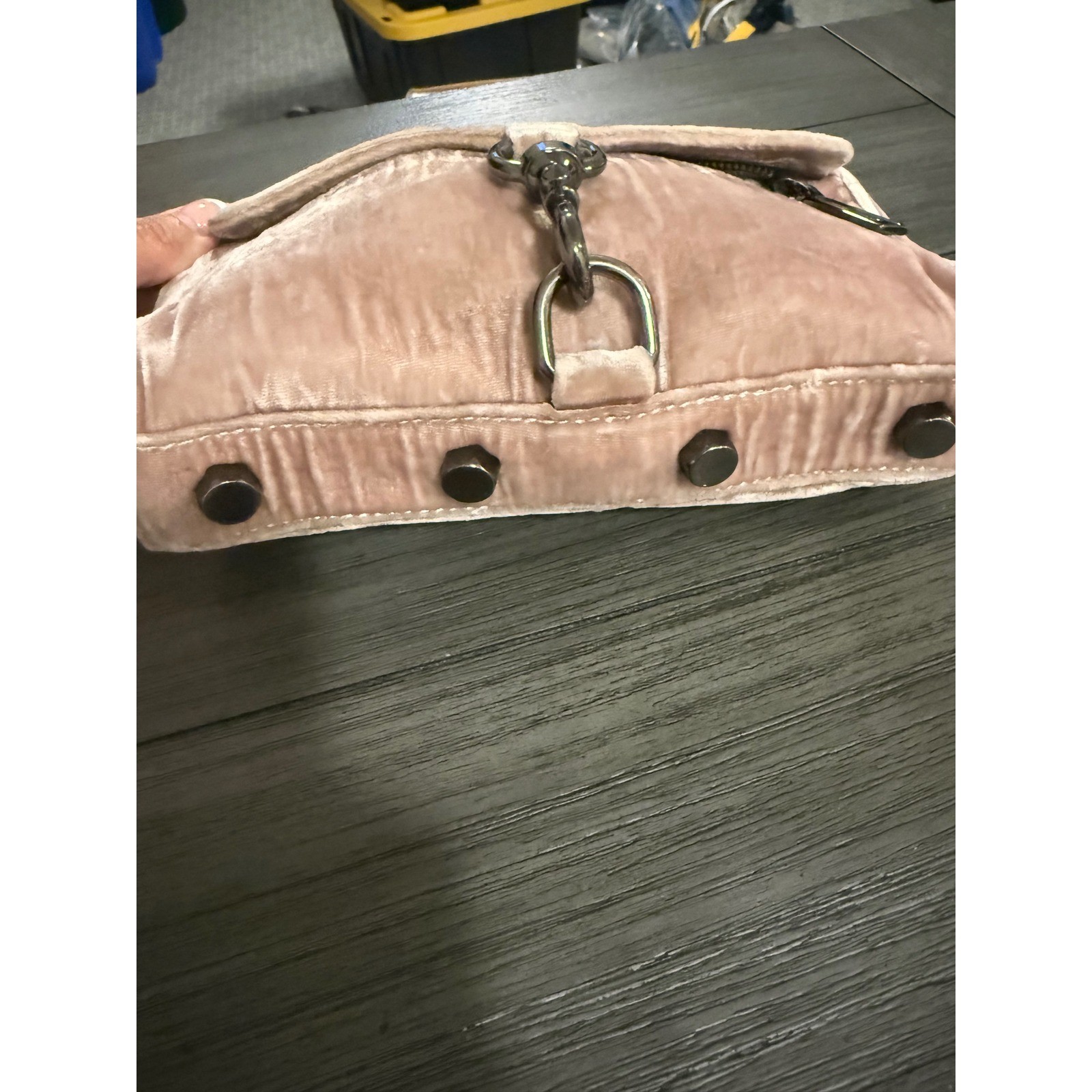 Rebecca Minkoff Mini MAC Velvet Crossbody Bag Blush Pink Gunmetal Hardware