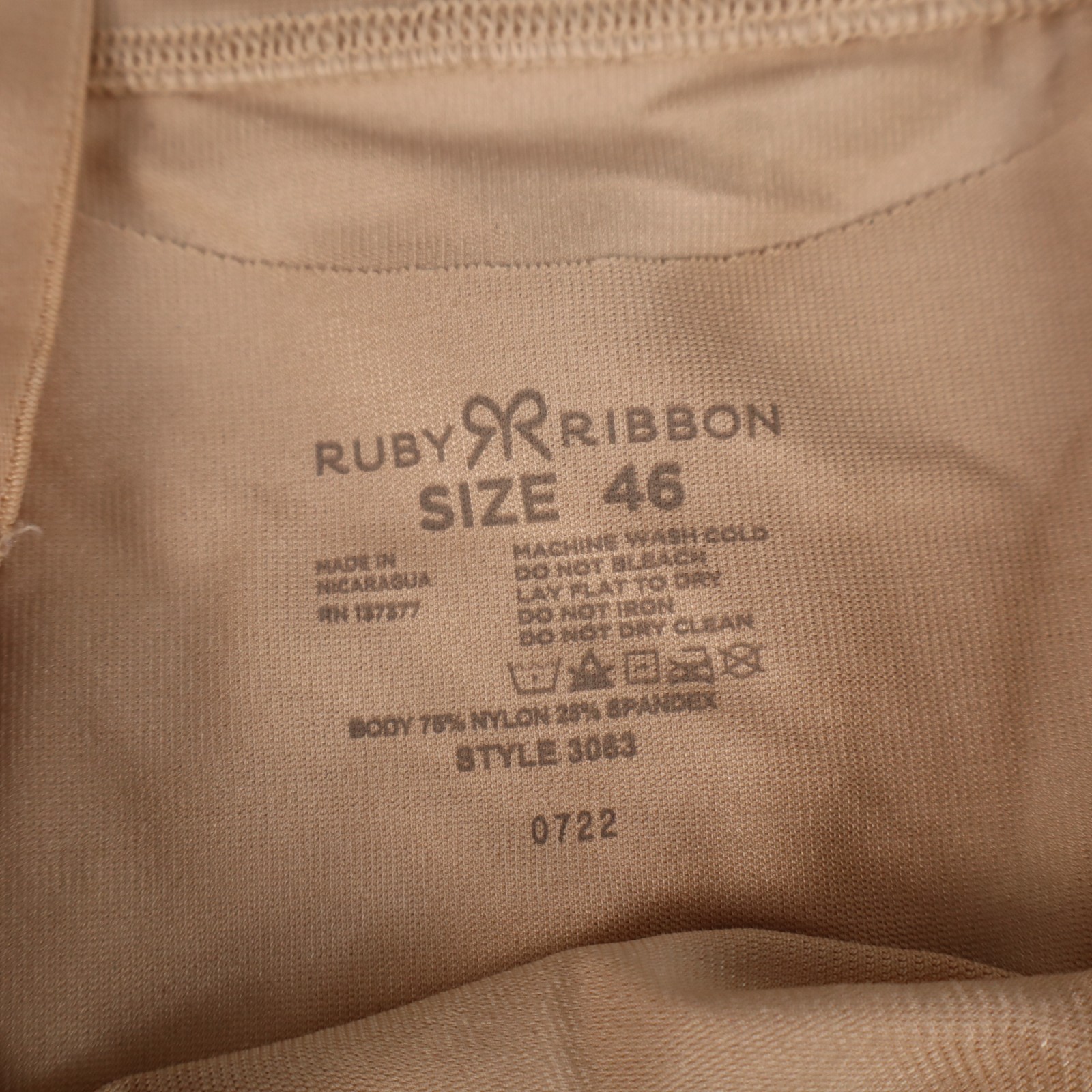 RUBY RIBBON ULTIMATE Size 46 TAN DEMIETTE #3063 EUC