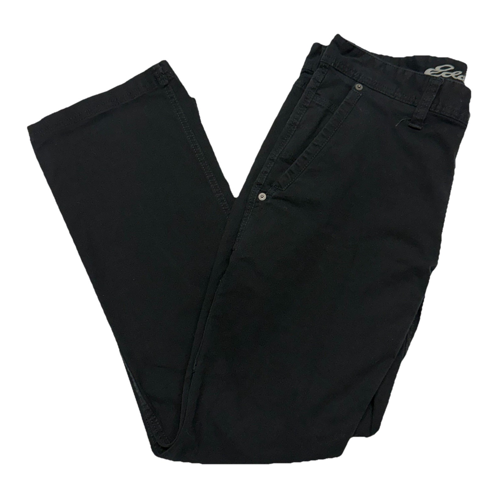 Eddie Bauer Canvas Utility Pants Mens 33X28 Black Carpenter Classic Fit Workwear