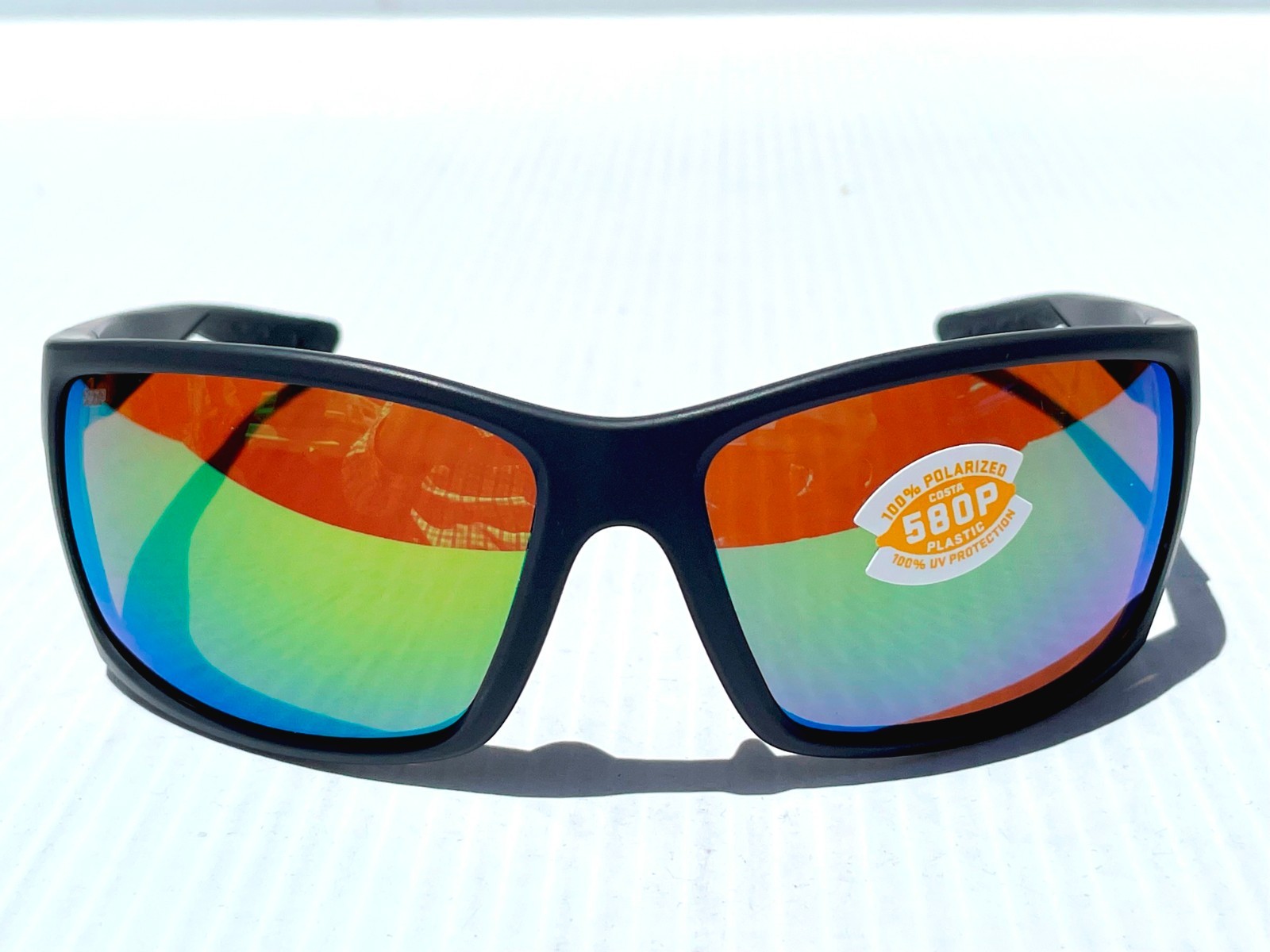 Costa Del Mar REEFTON 98 in Matte Gray w GREEN Mirrored 580P Sunglass 9007-15