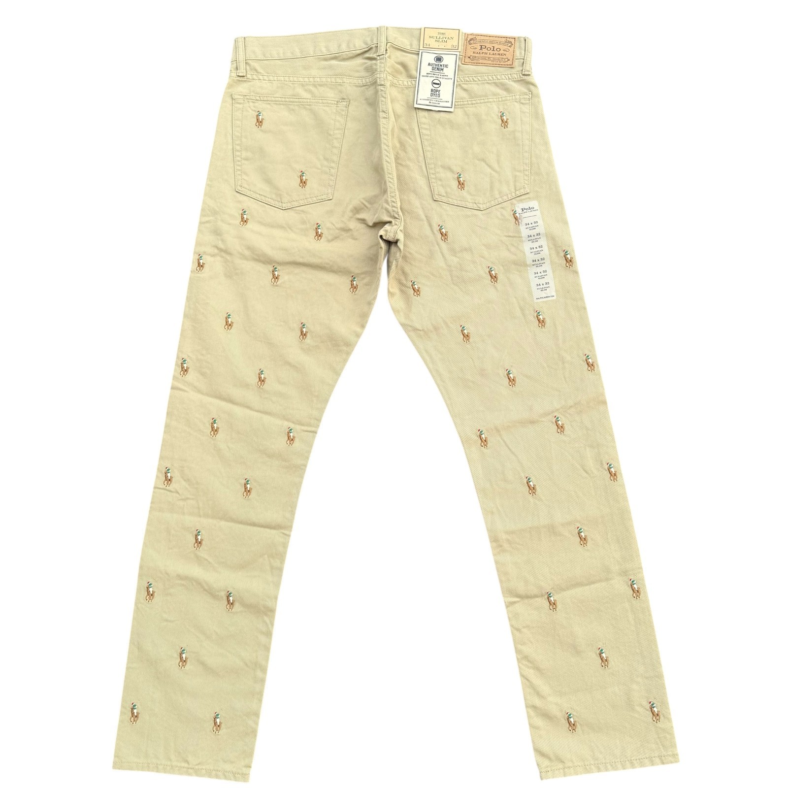 Polo Ralph Lauren Men’s Sullivan Slim Rope Dyed Cotton Denim All Over Pony Jeans