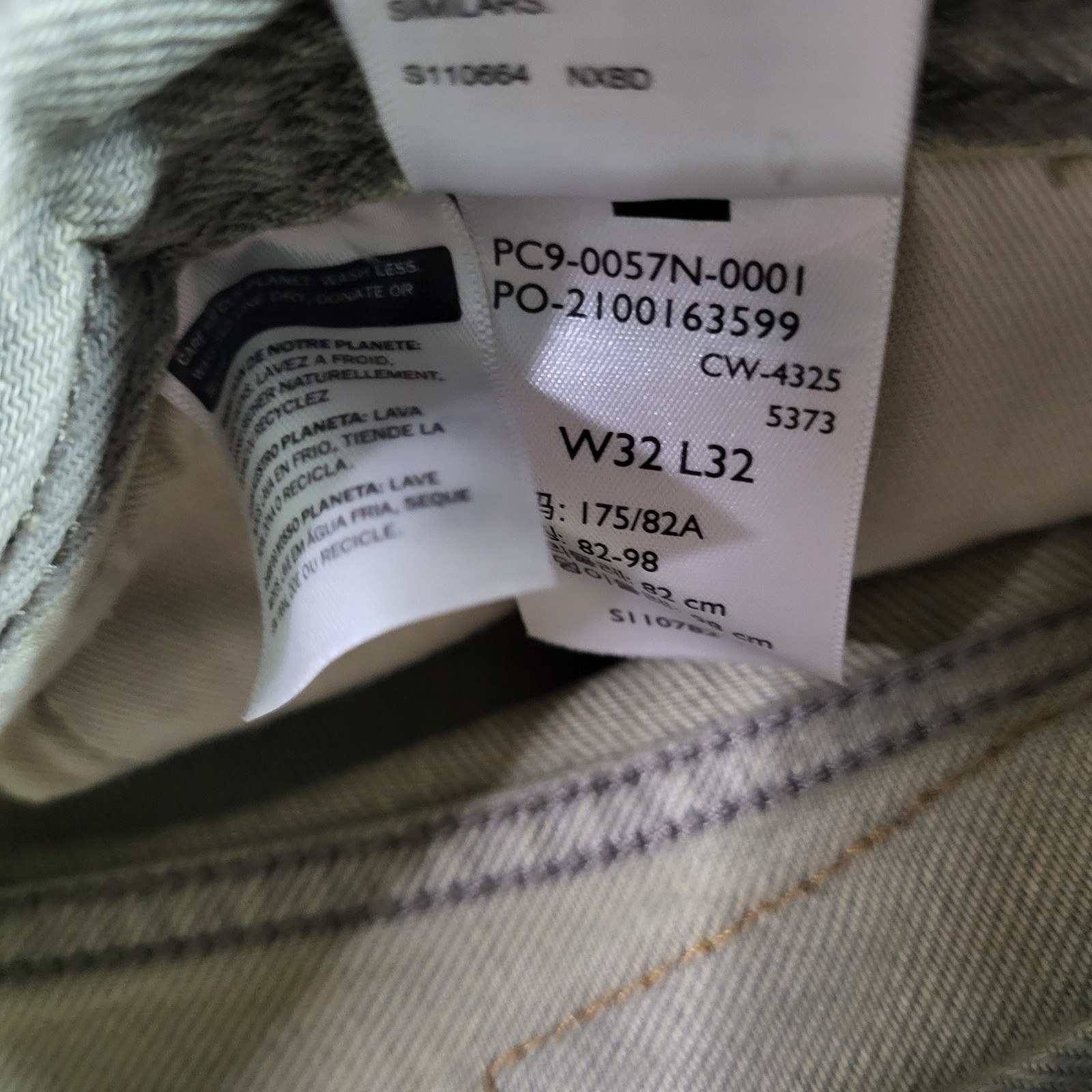 Levi’s 578 Baggy Fit Cargo Jeans 32×32 Mens Light Gray New With Tags Denim