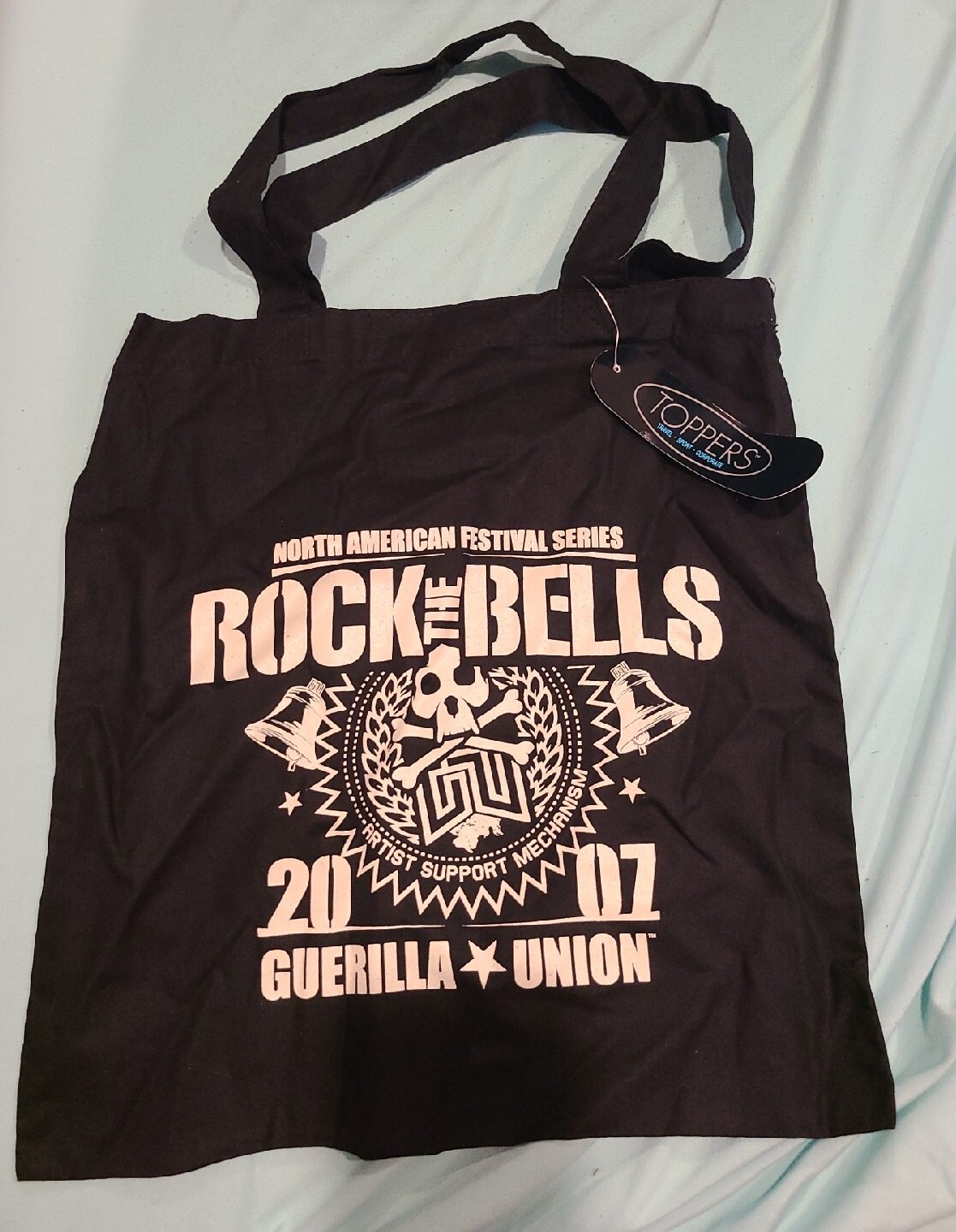 Rock The Bells 2017 Guerilla Union Toppers Black Small Tote Bag 15”x16” New