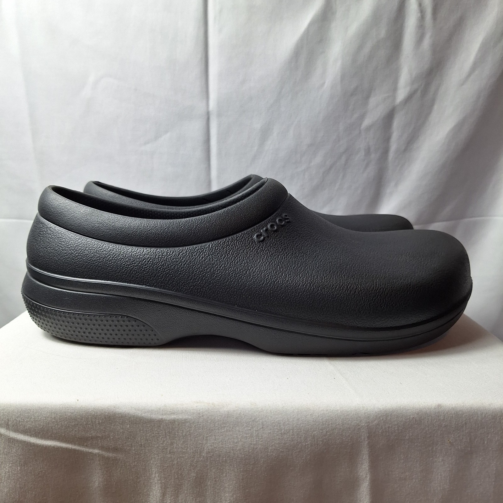 CROCS On-The-Clock Work Slip-On Sz Men/11 Women/13 Black Slip-Resist LiteRide