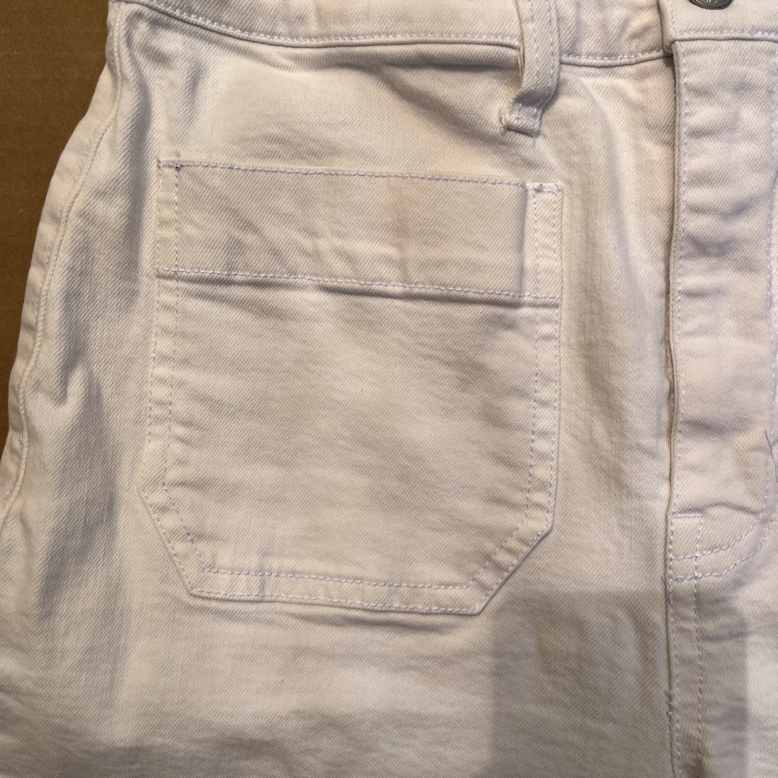 Madewell Slim Wide-Leg Crop Pants White Size 27 Button Closure Zipper Fly