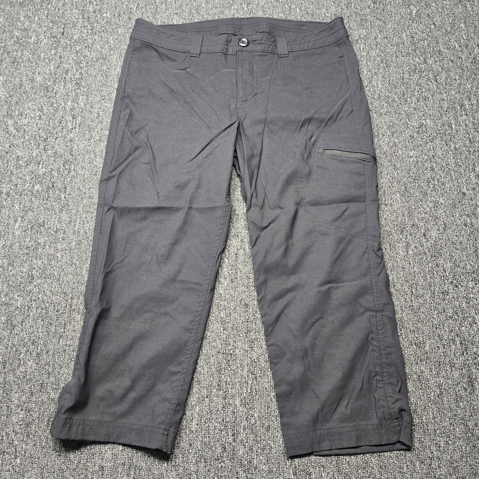 Eddie Bauer Women’s Rainier Capri Pants 8 Black Stretch Hiking Outdoor Travel
