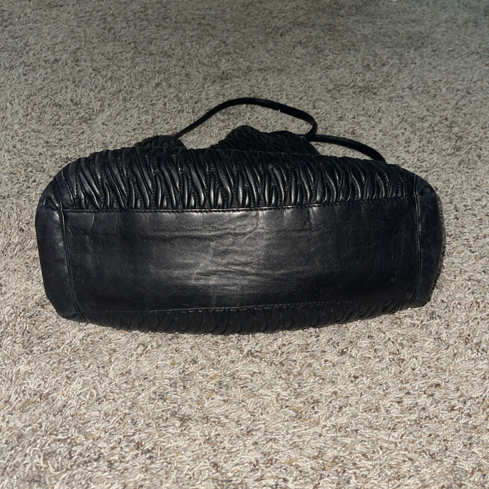 Coach Madison Phoebe Gathered Twist Leather Shoulder Bag Black w/dust bag