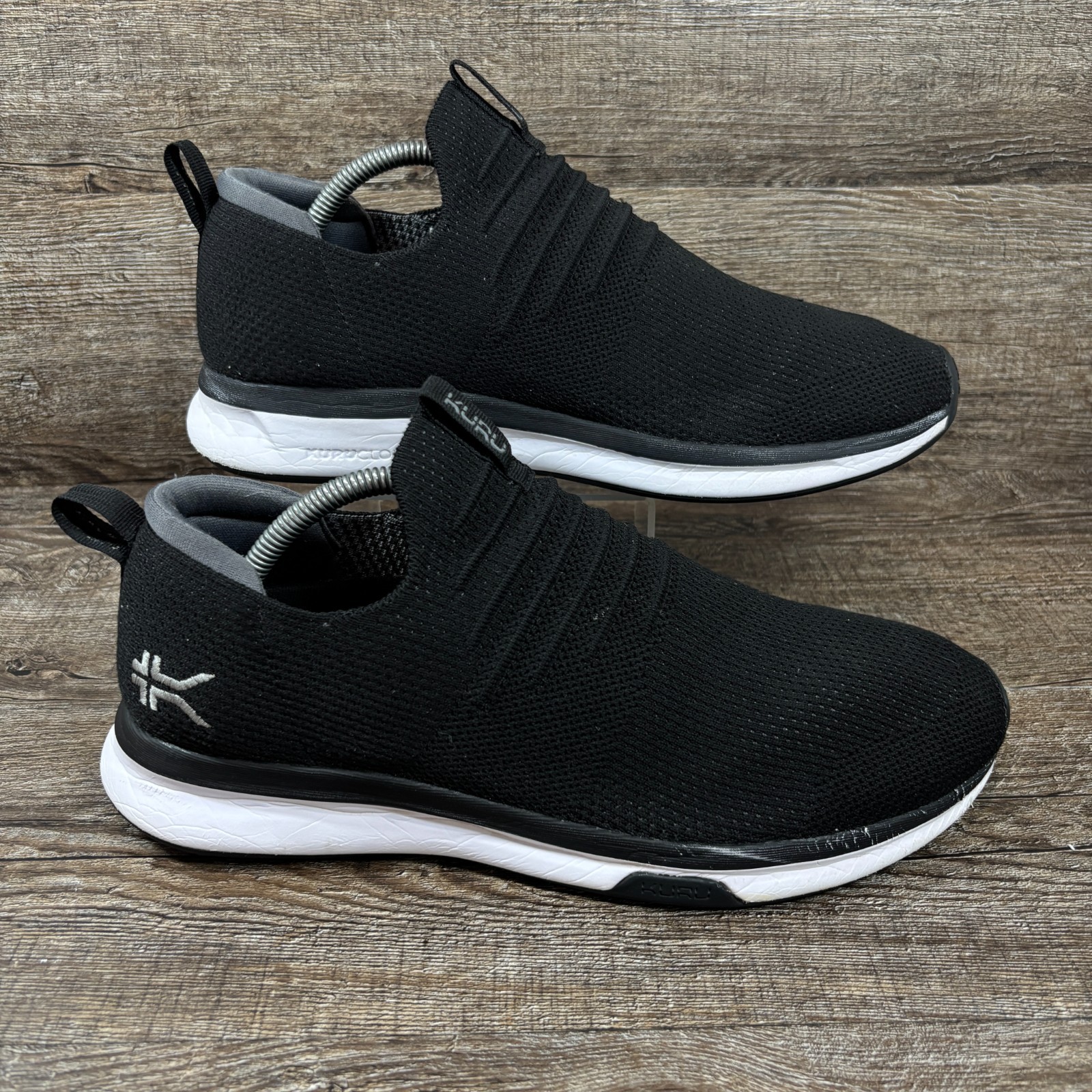 Kuru Atom Slip-On Shoes Men’s 10 M Jet Black Slate Gray Sneakers Walking Running