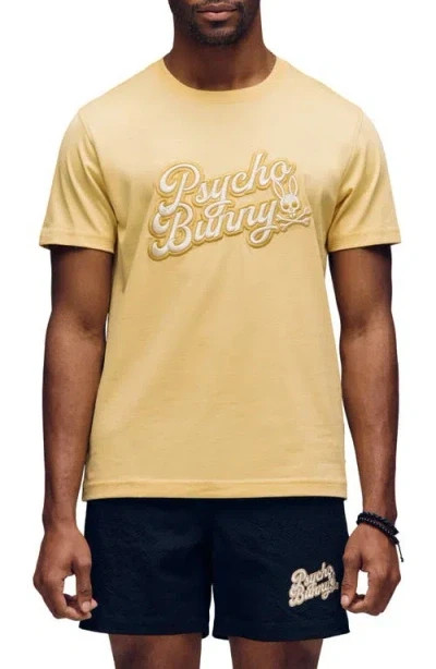 PSYCHO BUNNY Men’s Elias Graphic Tee Sahara Sun Yellow Size 2XL NWT