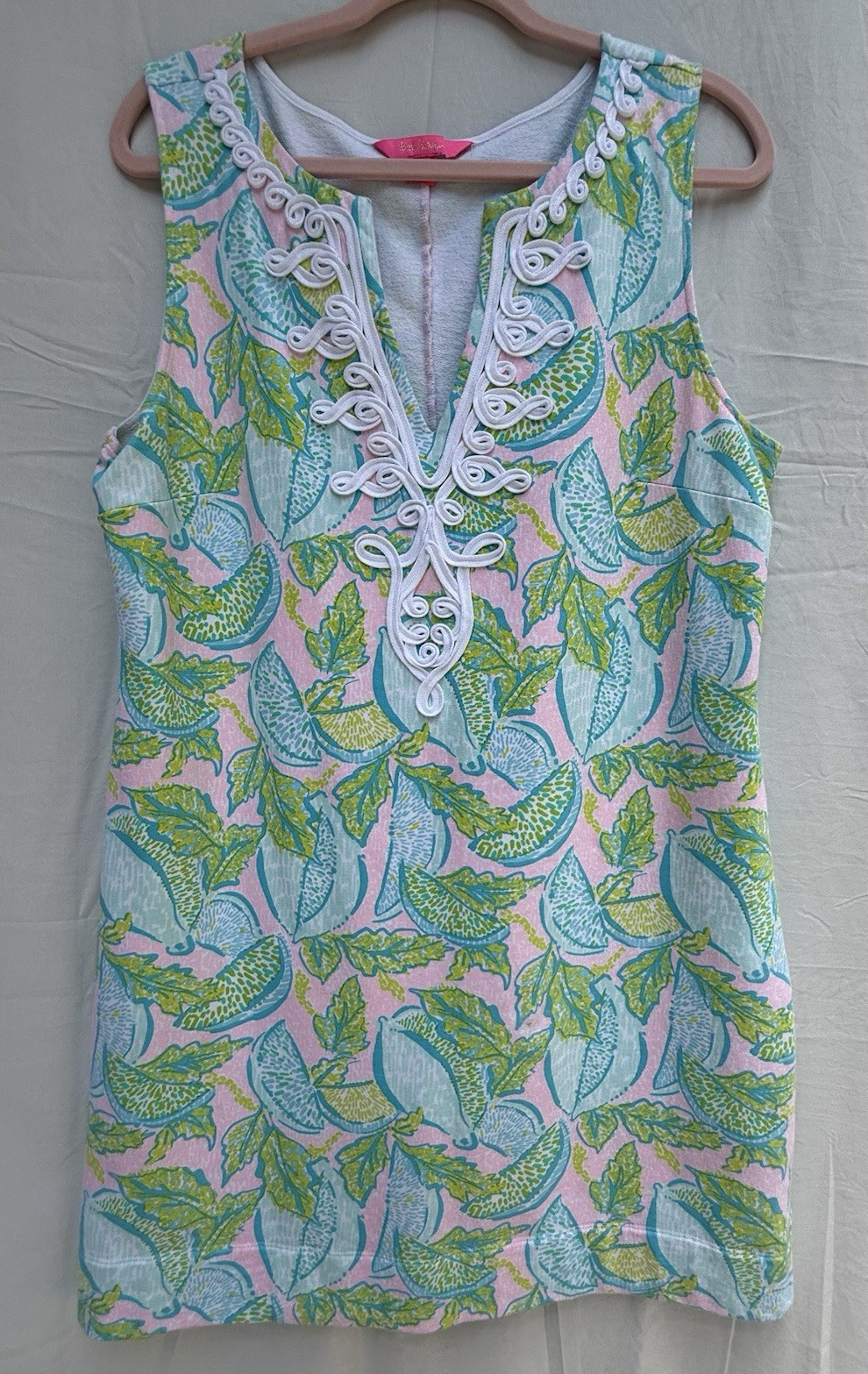 Lilly Pulitzer Harper Shift XL Urchin Pink Vitamin Sea Sleeveless GUC small spot