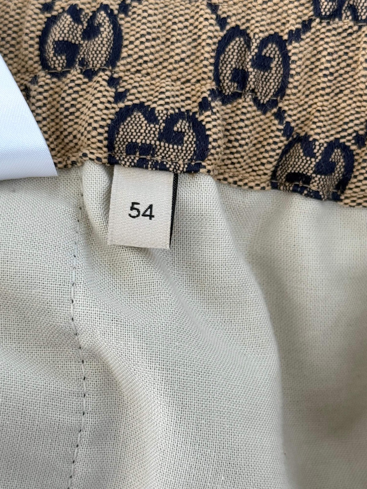 Gucci Beige & Navy GG Monogram Pants