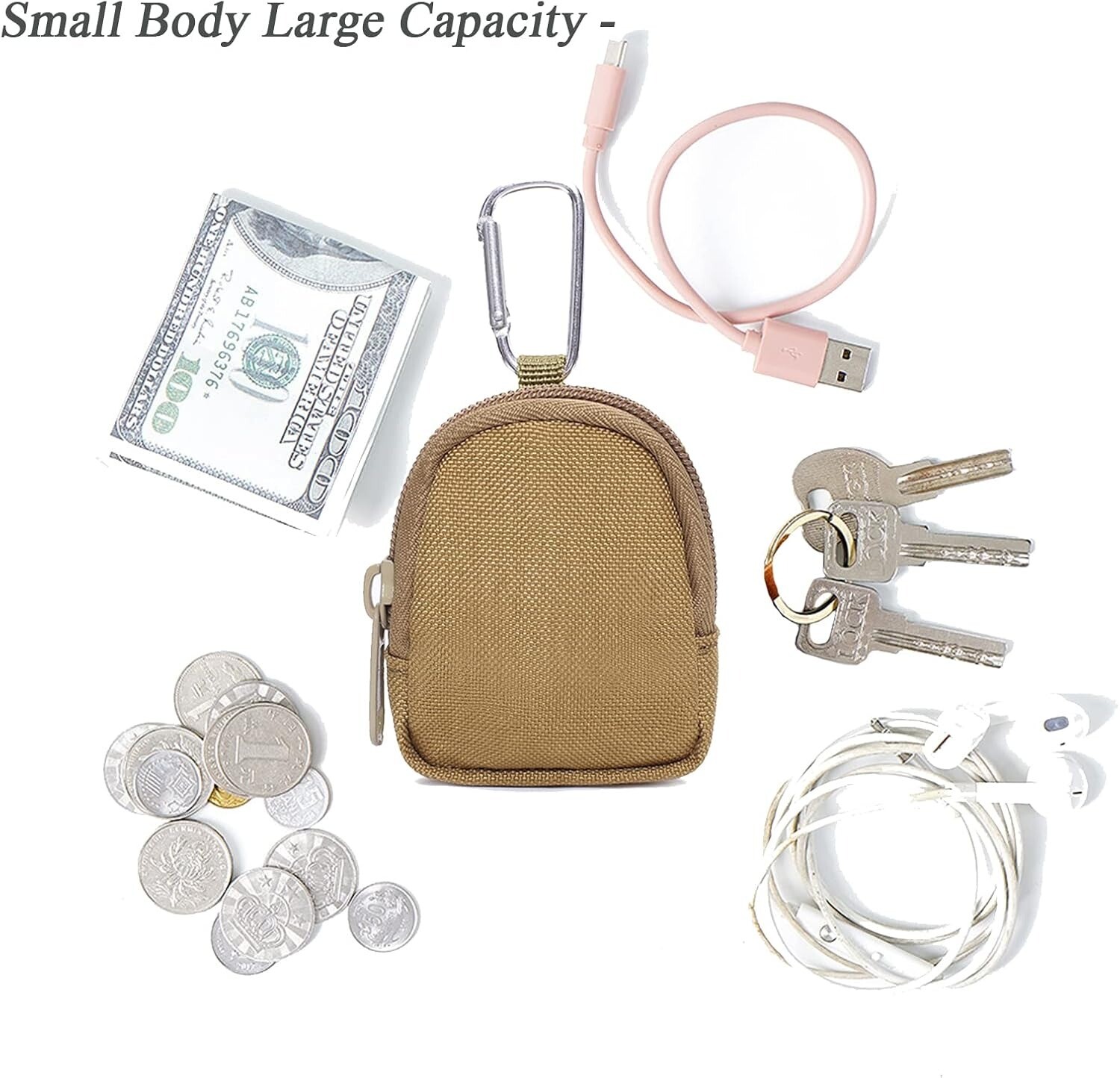 Tactical Coin Pouch Nylon Waist Bag Men MOLLE Multi-Functional Accessory Pouch