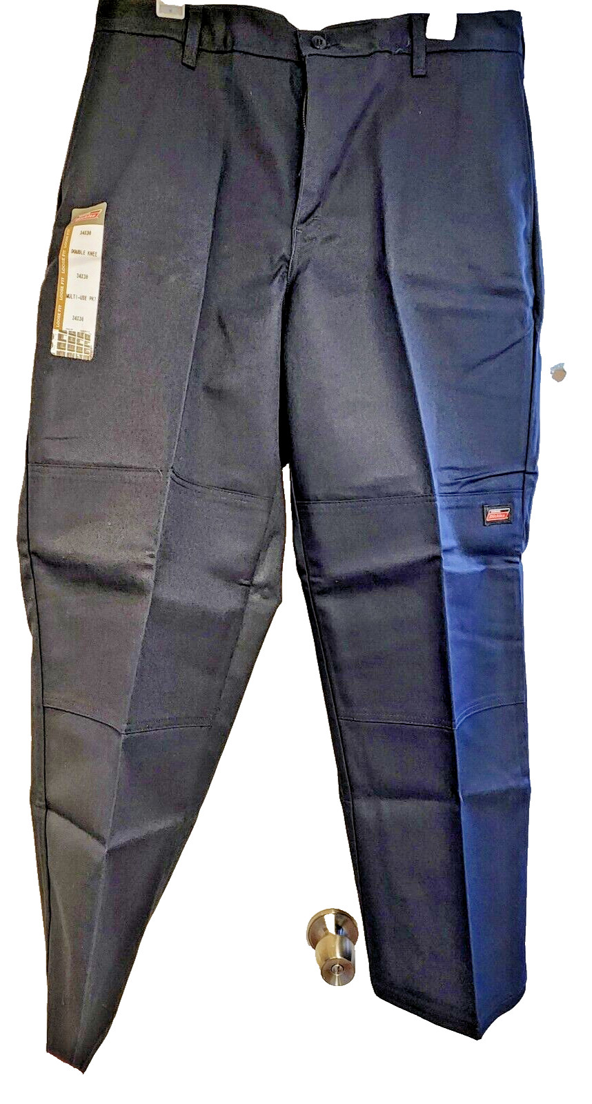 DICKIES Mens DOUBLE KNEE 7118738DN Navy Blue Work Pants 34×30 Loose Straight Leg