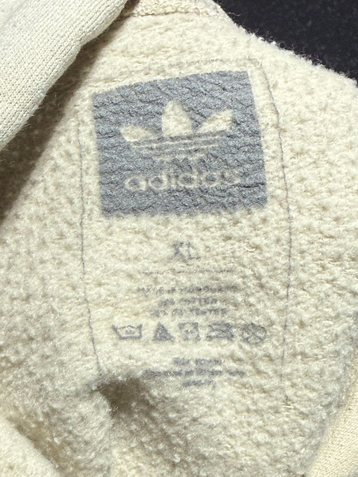 Adidas Originals Trefoil Graphic Pullover Hoodie in Beige