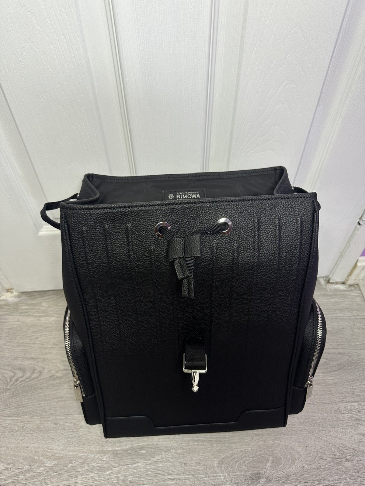 RIMOWA Never Still Leather Flap Black Backpack