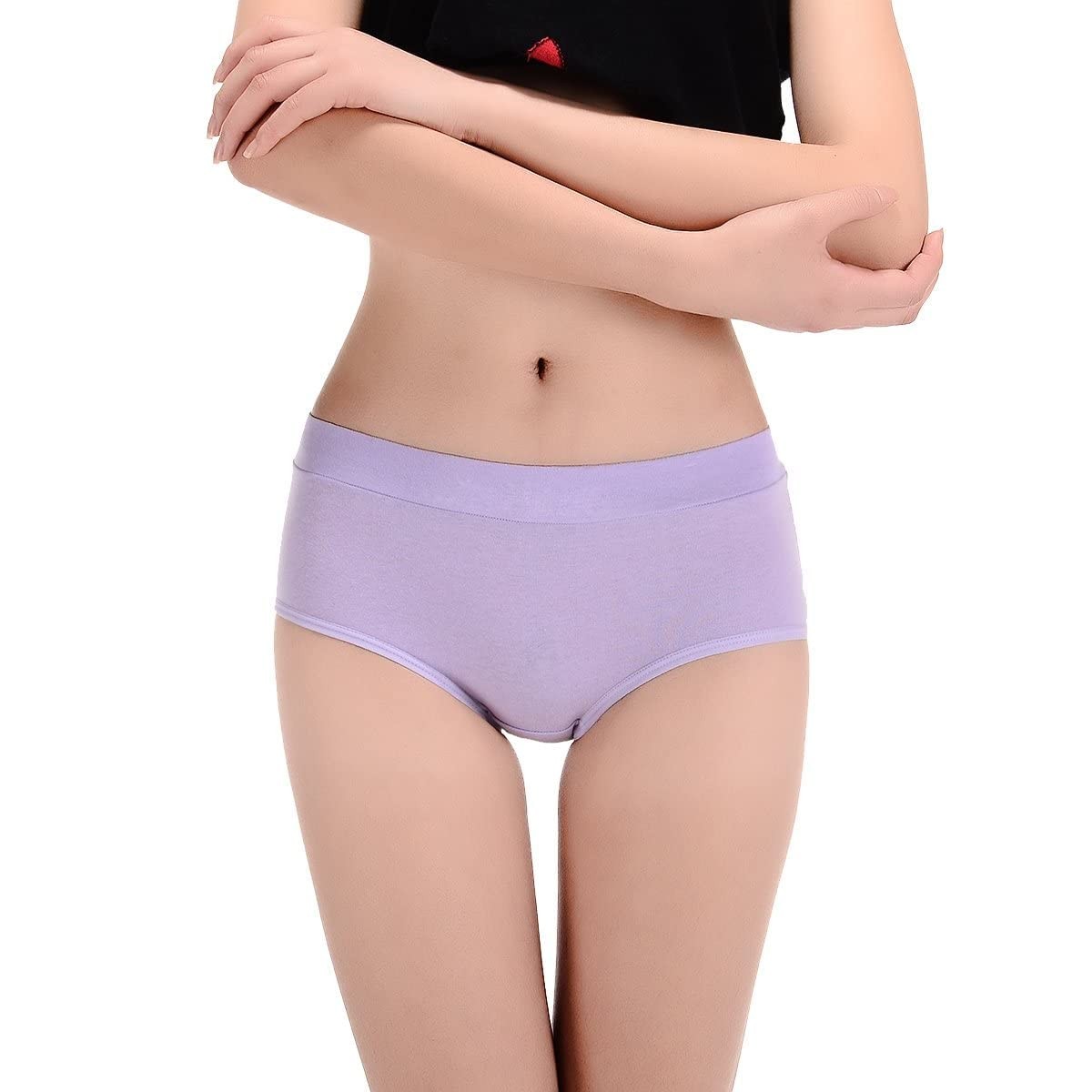 Women’s 8 Pack MidRise Stretch Cotton Panties, Assorted Colors8 Assorted Colo…