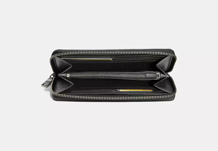 Coach outlet Accordion Wallet Crossgrain Leather 58107 BLK 7.48 x 3.94 in