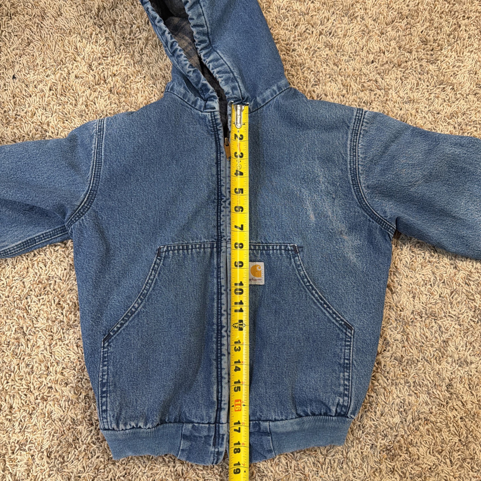 Vintage Carhartt Y07 DST Denim Work Jacket Youth Size M