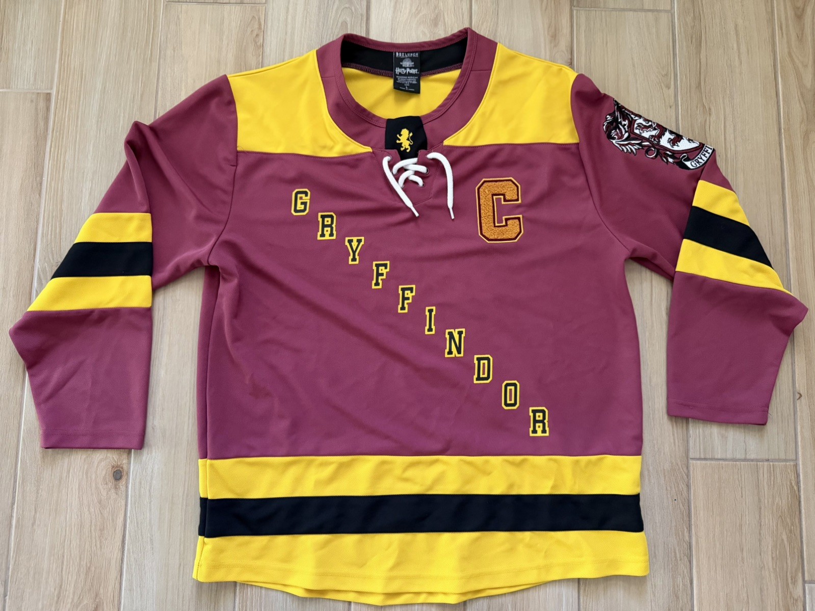 Harry Potter Gryffindor Hockey Jersey Men Large Multicolor BoxLunch Lace Up