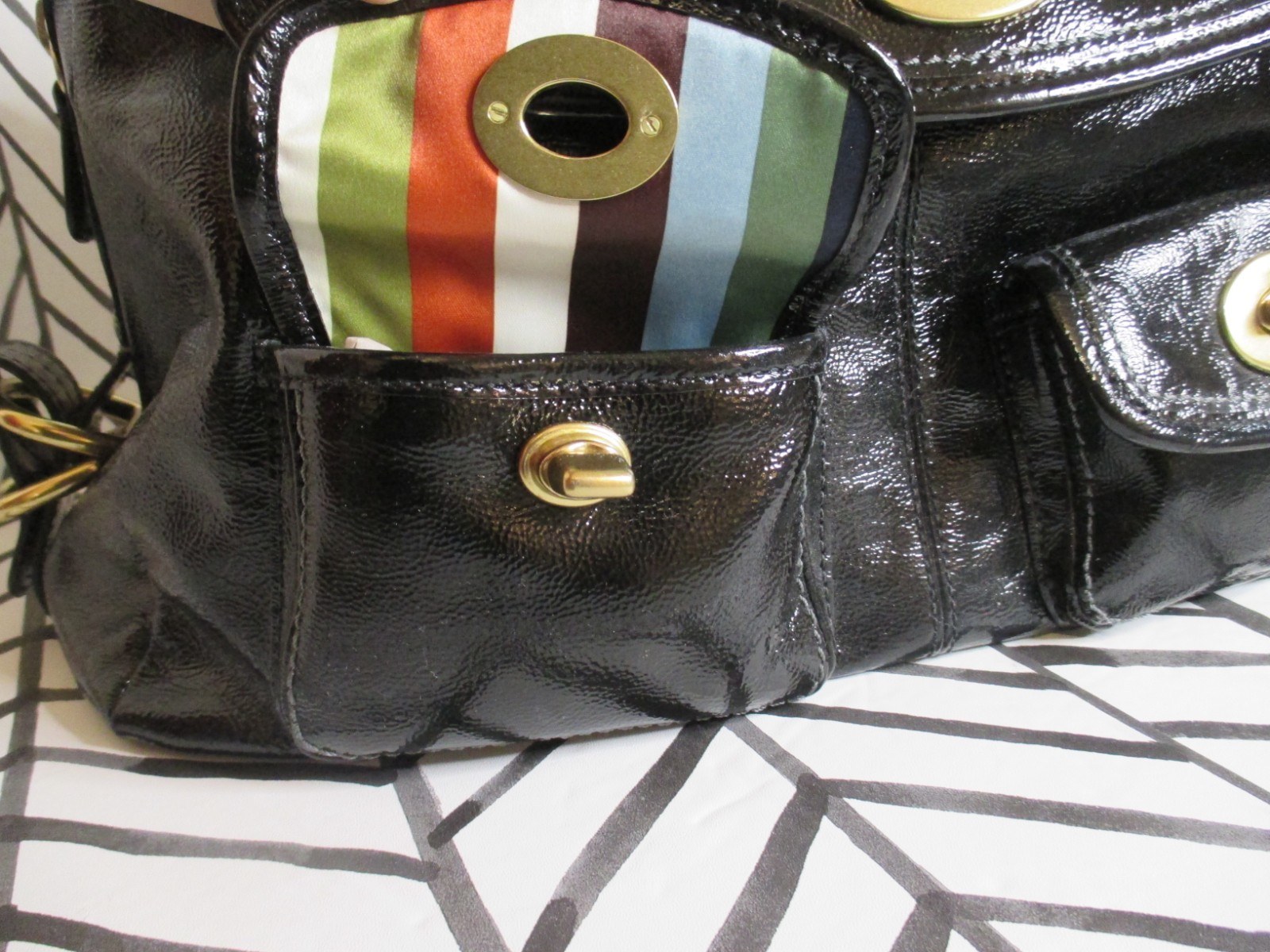 Coach Vintage Black Patent Peyton Handbag – New w/Tags Mint Vintage Condition