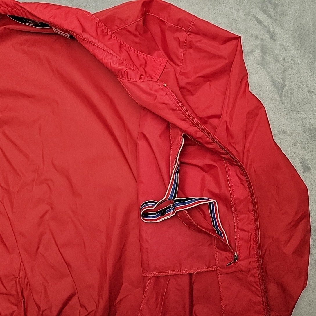 VTG Norsport Jacket Men Extra Large Red Nylon Full Zip Windbreaker Unlined Retro