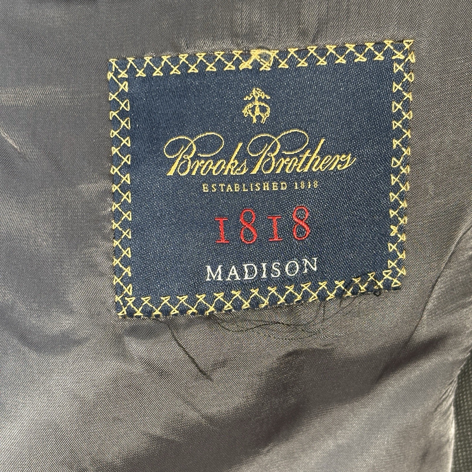 Brooks Brothers 1818 Madison Blazer 46L W41 Gray Vitale Barberis Wool USA Made