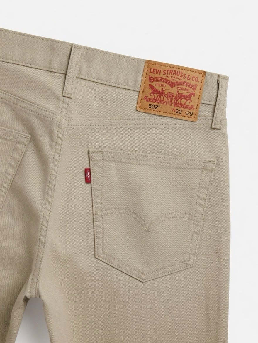 Levi’s Men’s Beige Tapered Denim Jeans Mid Rise Light Wash 5-Pocket