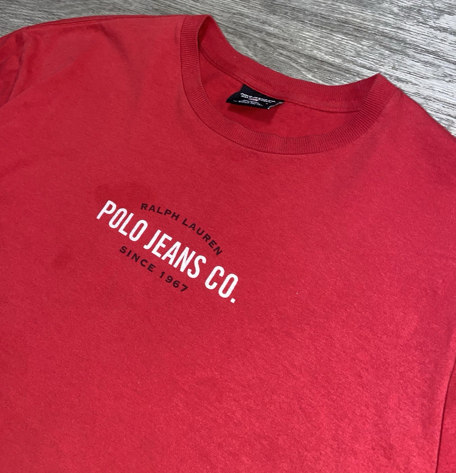 Vintage Red Polo Jeans Co. Ralph Lauren Long Sleeve T-Shirt Y2K Large
