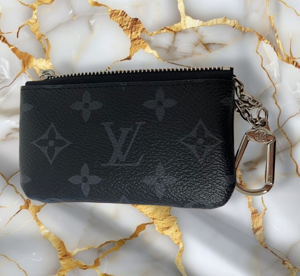 Louis Vuitton Monogram Key Pouch / Pochette Clés Coin Purse Black