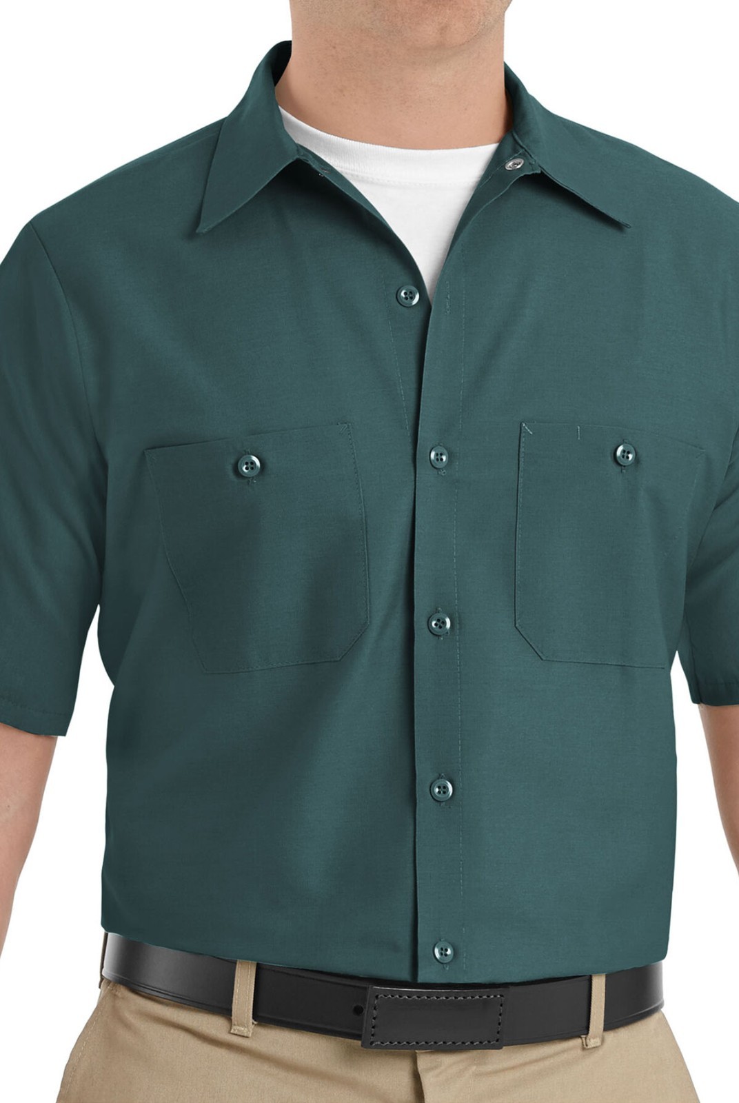 Red Kap Short Slv 2 Pocket Uniform Poly Cotton Work Shirt SPRUCE GREEN SP24SG IR