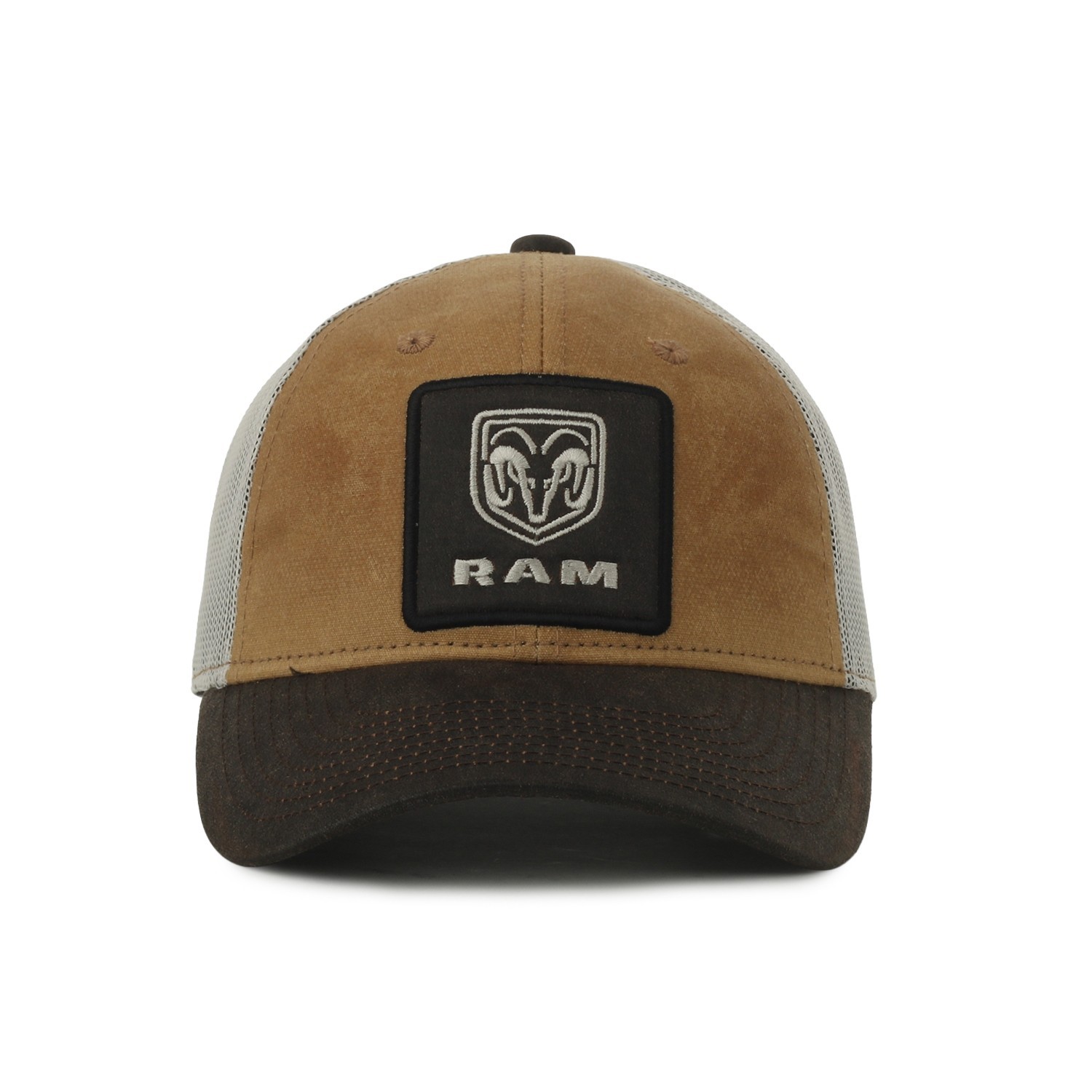 Dodge Ram Tan Dad Hat Low Profile Structured Mesh Back Adjustable Cap