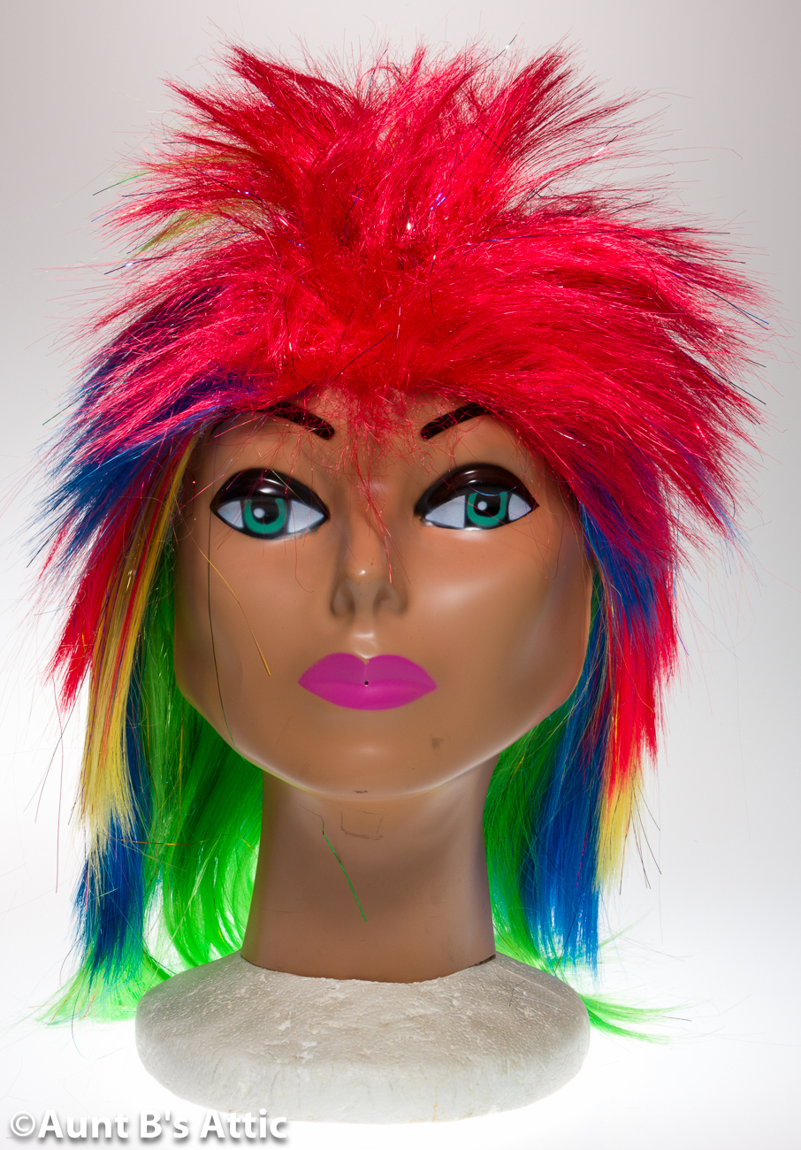 Wig Rainbow Punk Style Synthetic Fiber Costume Wig