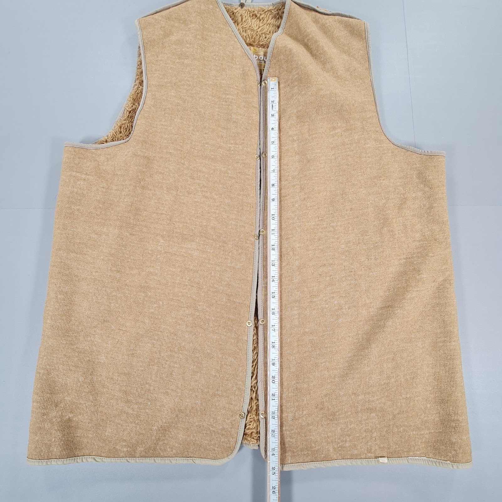 Vintage Barbour Warm Pile C 42 /107cm Faux Fur Acrylic Lining Gilet Vest 70s 80s