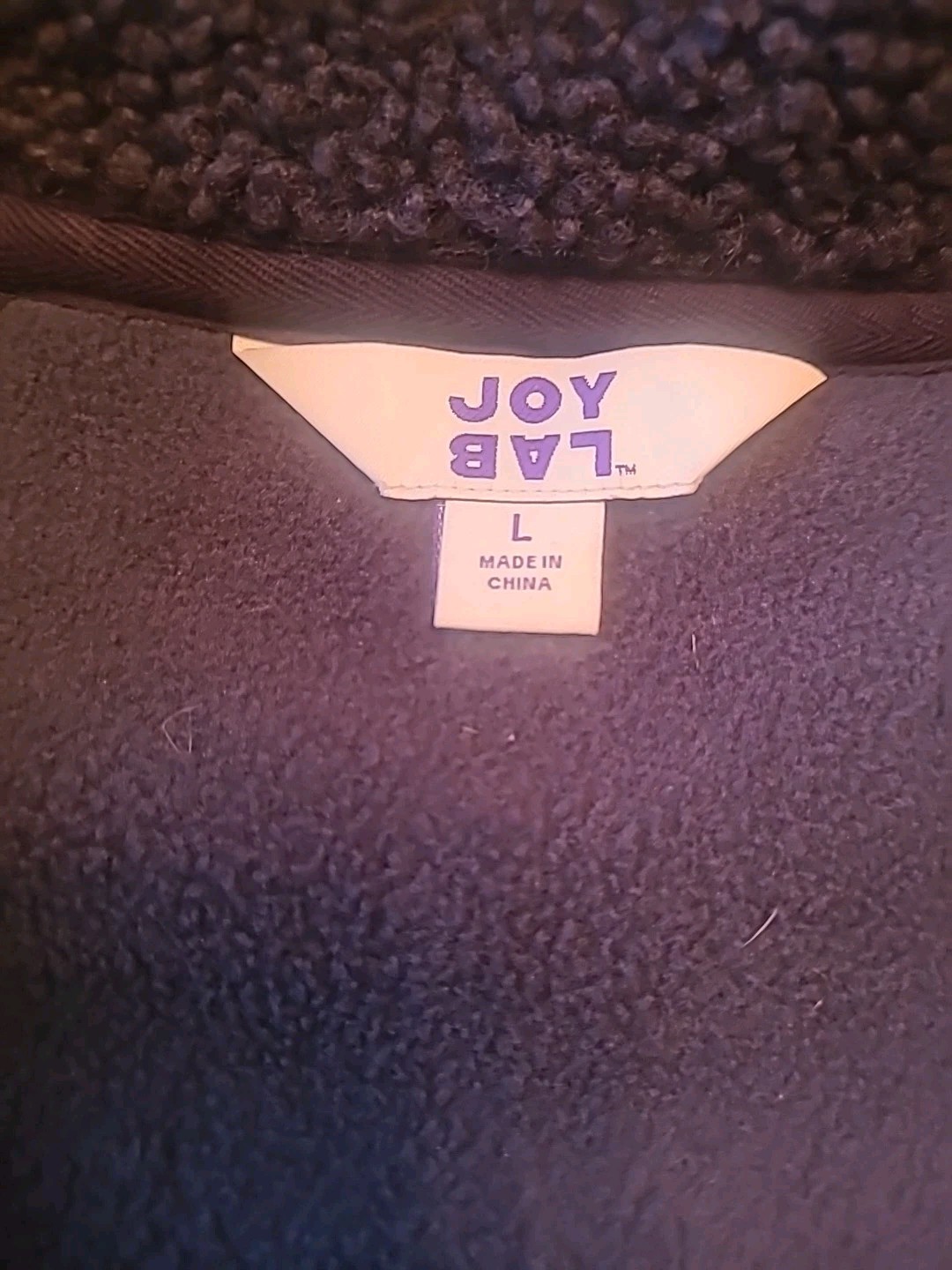 2 Joy Lab 1/2 Zip Sharpa Pullover Blue & Gray Cropped Plush Drawstring Hem…