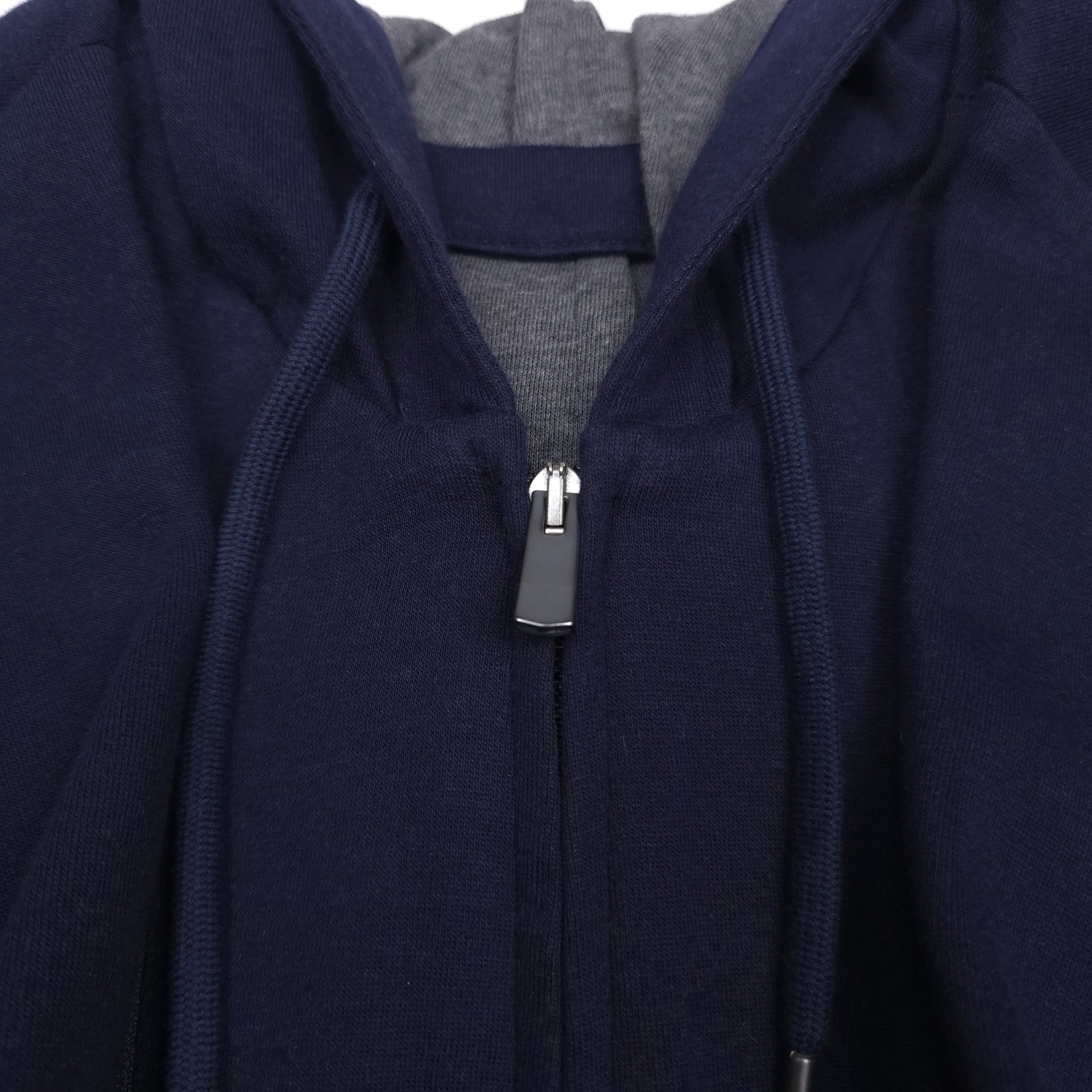 Vince Isle Double Face Blue Jersey Sport Coat Mens 38R Slim Fit Removable Hood