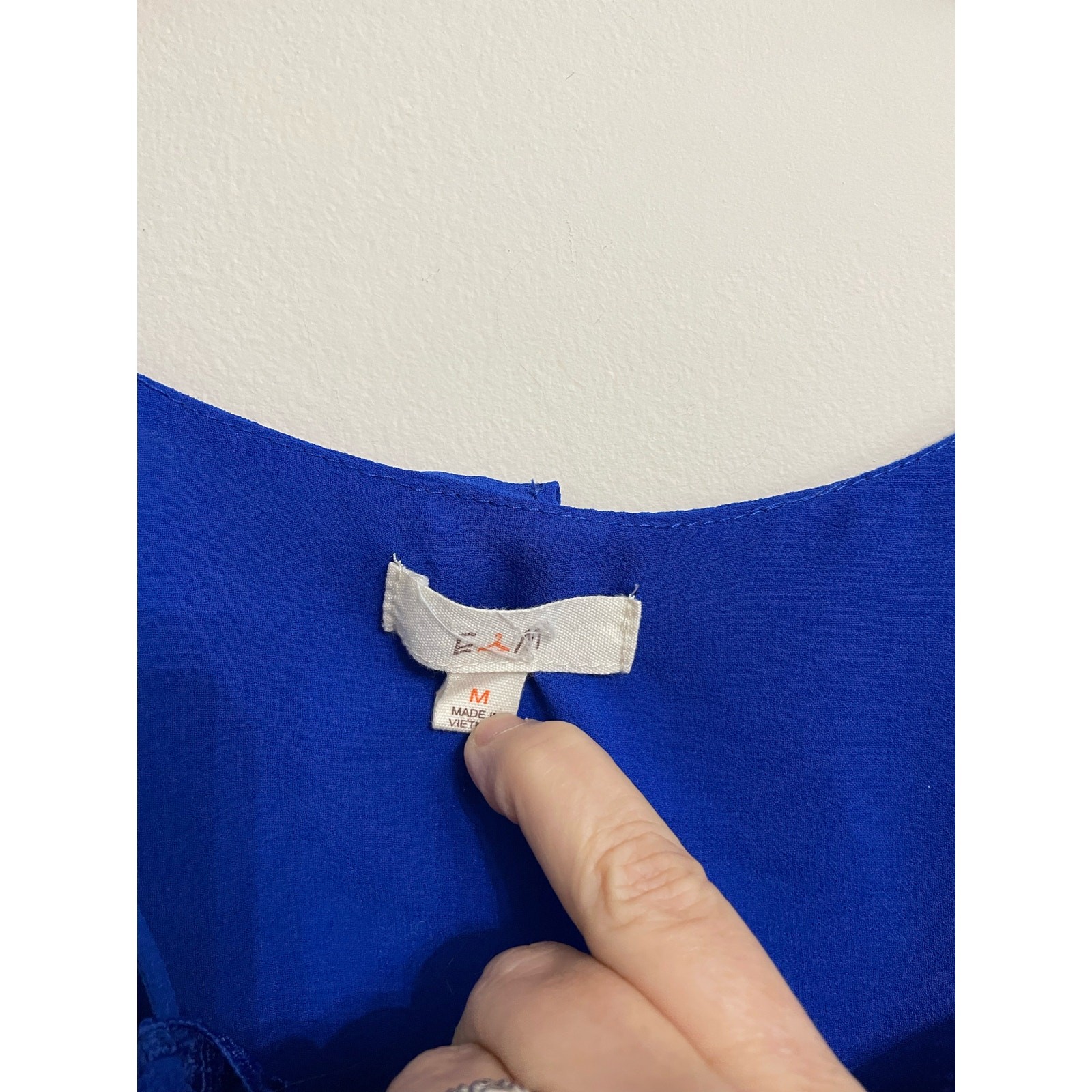 Blue Flowy Tank Chiffon Layers SZ M Womens E Hanger M Bright Royal