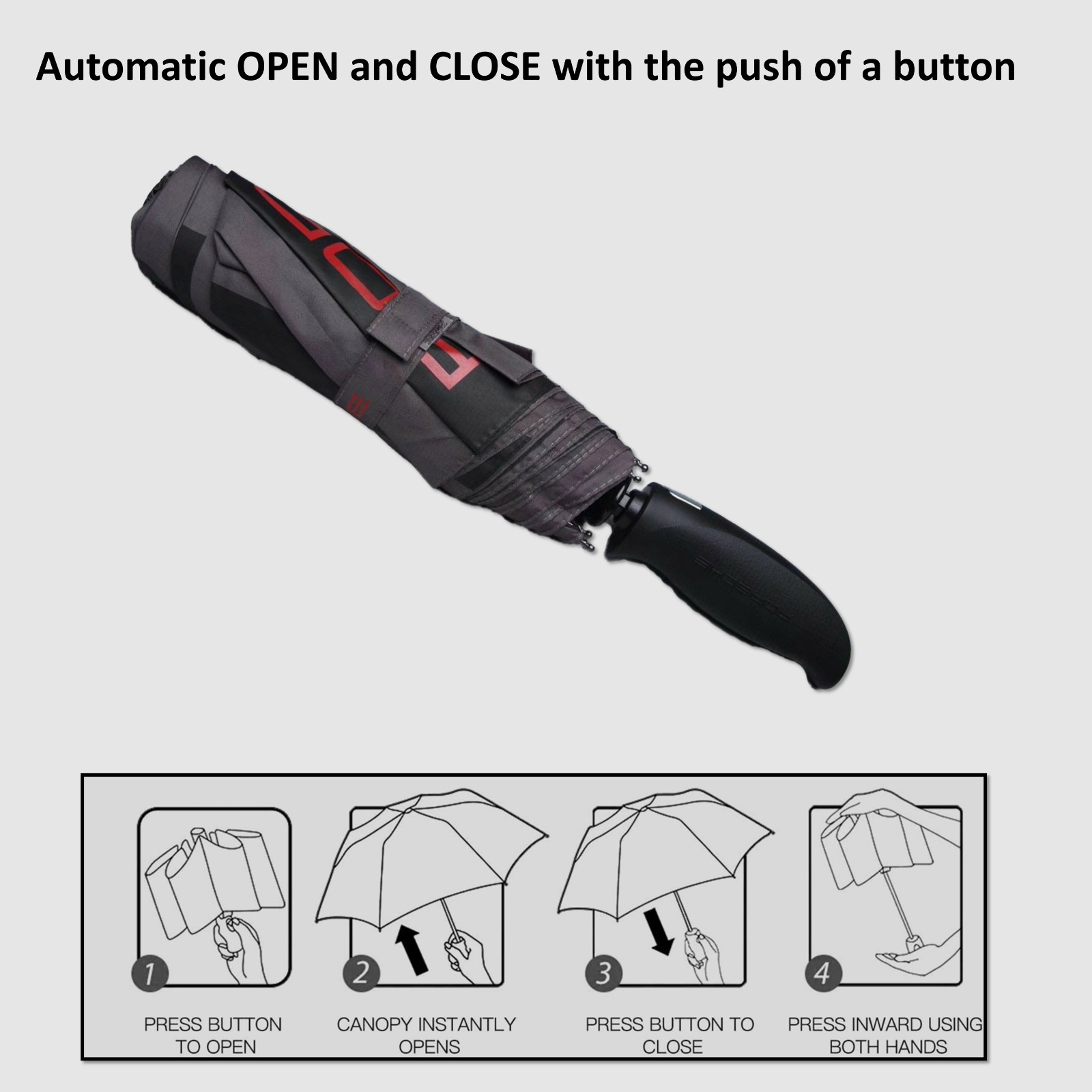 Genuine Porsche Design Umbrella Folding Automatic Official Merchandise Gift Grey