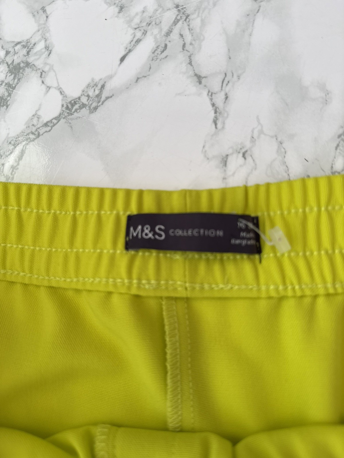 Marks & Spencer Trousers Size 16 Short Yellow Green Wide Leg