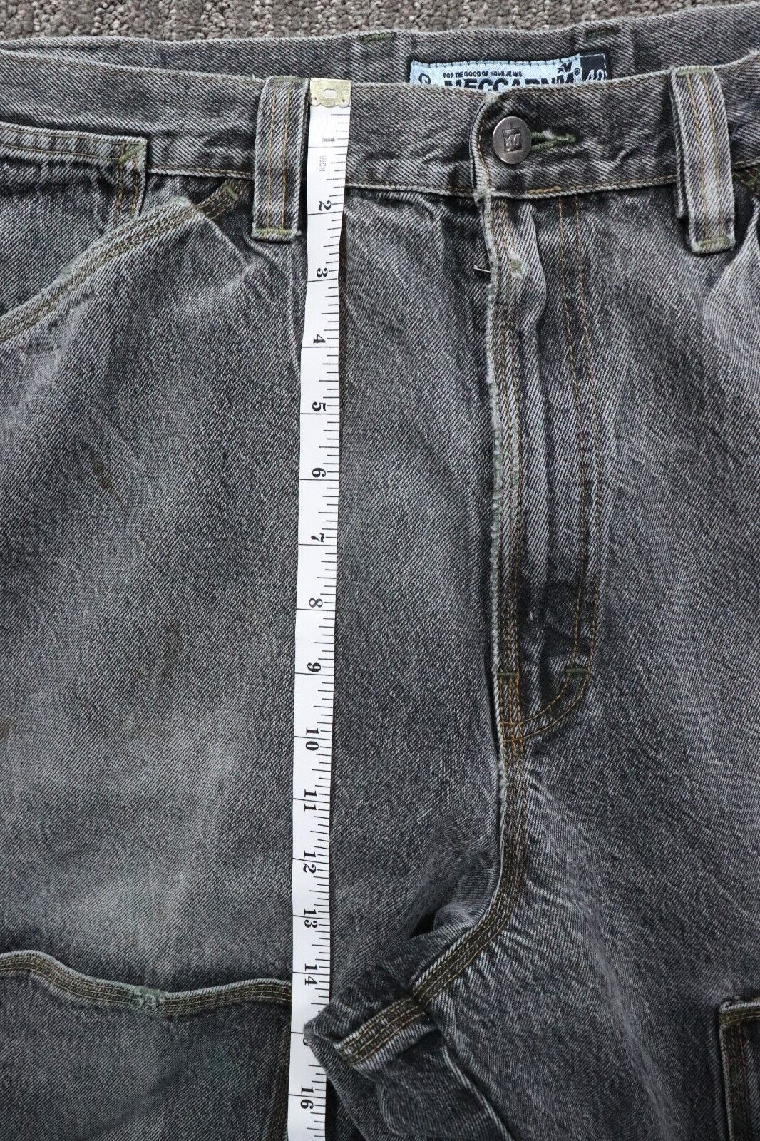 Mecca VTK 90s Baggy Jean’s Grunge Skater Hip-hop Urban Men 40×32 DAMAGED ZIPPER