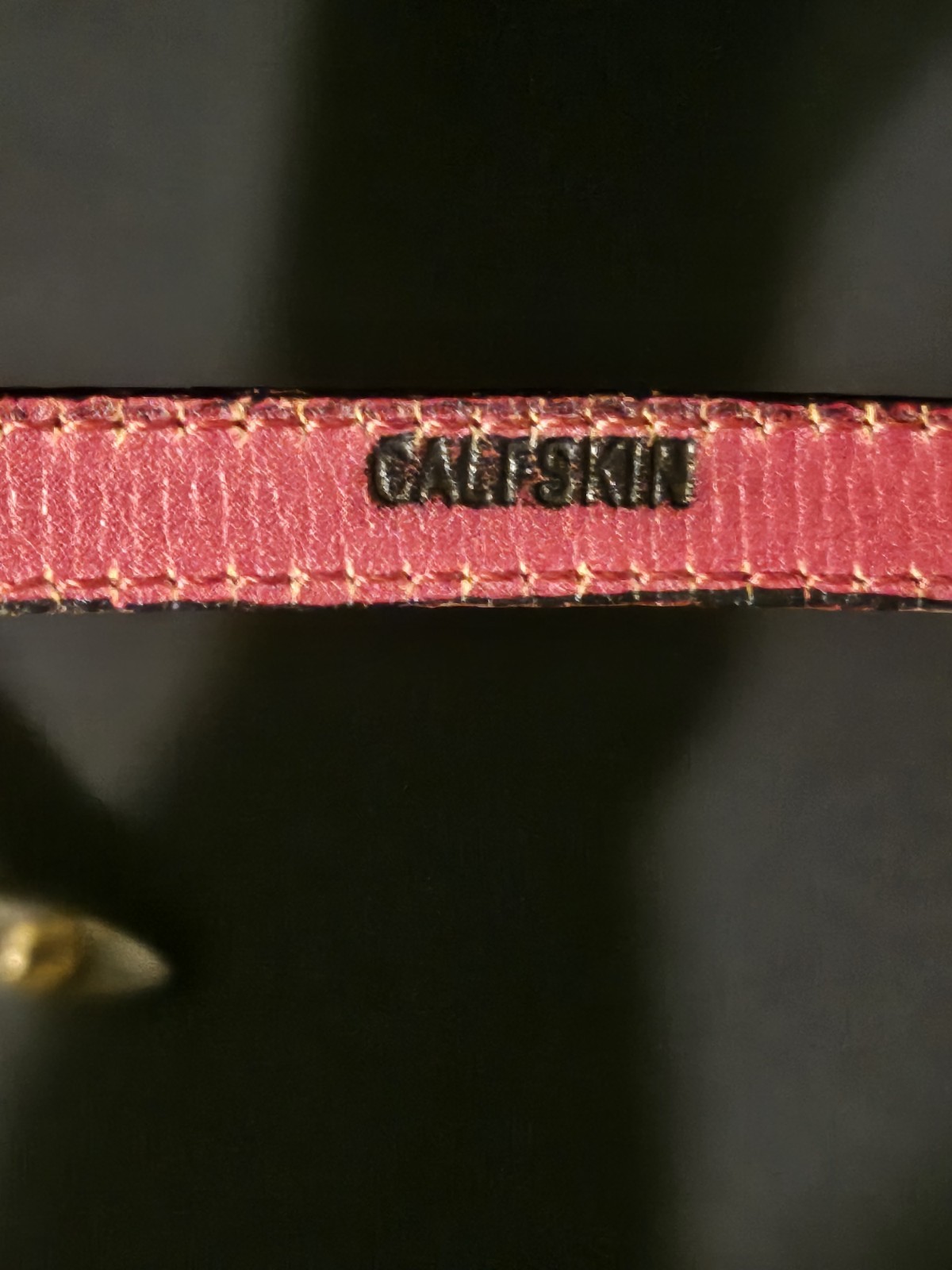 Vtg Joan & David Too Red Calfskin Leather Belt with Nickel Sliver Belt Buckle.