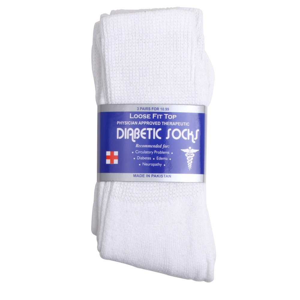 3/6/12 Pairs Packs Men’s Diabetic Crew Socks Size 9-11/10-13/13-15