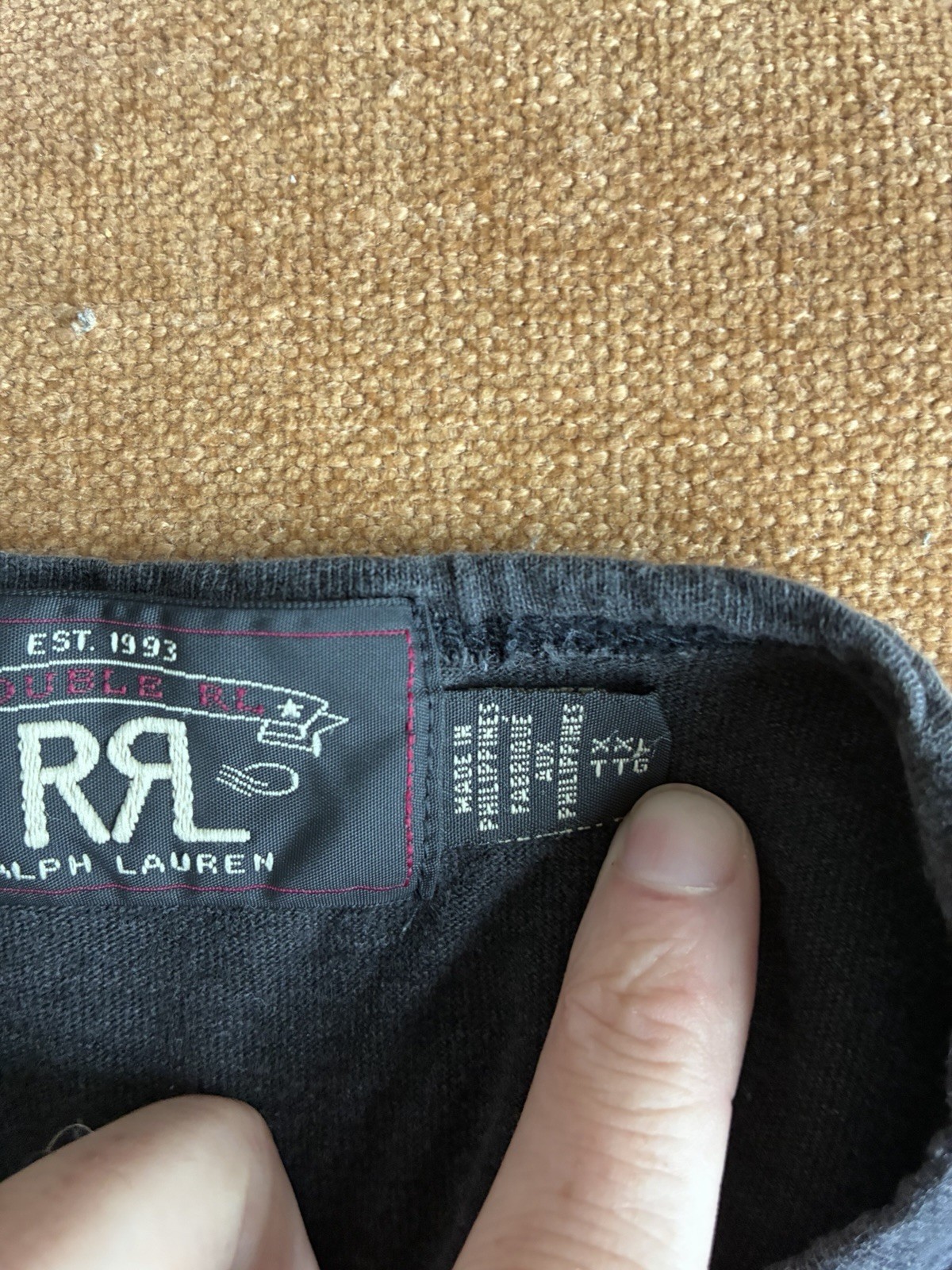 Ralph Lauren RRL Pocket Tee in Black Men’s Size XXL Cotton Jersey T-Shirt