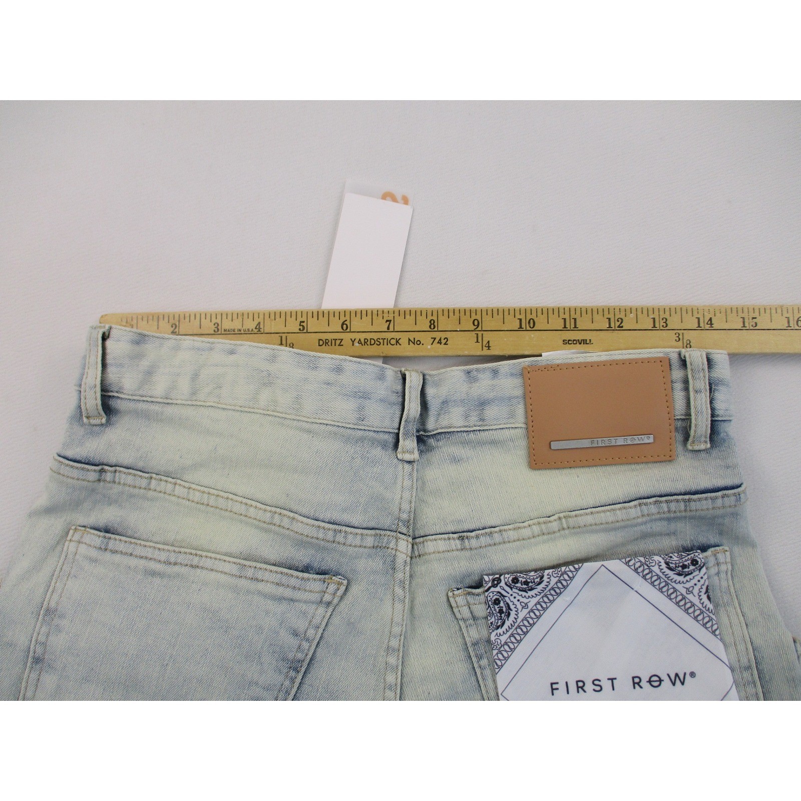 First Row Cargo Jeans Mens 30×32 Light Wash Denim Utility Pocket Streetwear